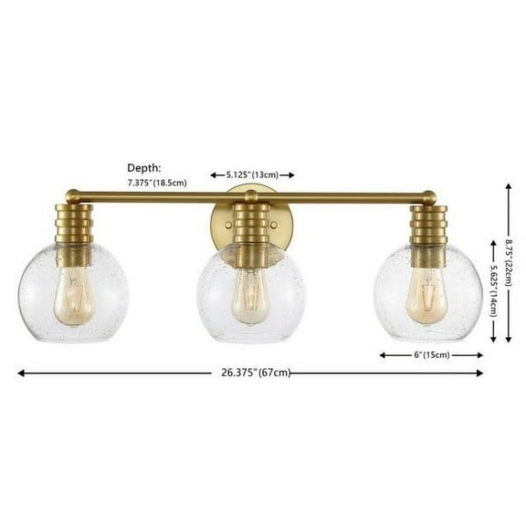 SAFAVIEH Sunetta 3-Light LED Brass Iron Wall Sconce with Clear Shade