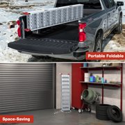 Foldable Ramps for Pickup Trucks, Aluminum Tri-Fold Motorcycle Powersports Loading Ramps, 1600 LBS Capacity ATV Ramp with Load Straps for ATV/UTV, Lawn Mowers, Tractors, 77 L x 50 W
