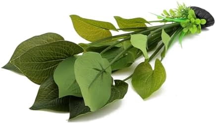 Silk Aquarium Plants, 12 Inch Artificial Silk Plants Decorations for Fish Tank,Aquarium Décor Plastic Plants (Green, 2 Pack)