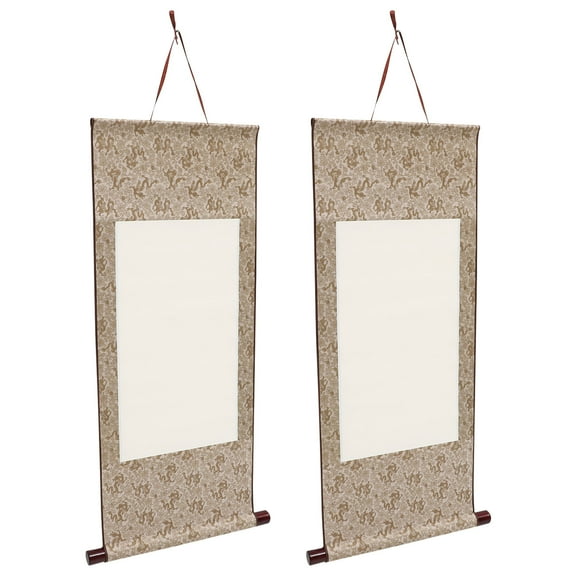 HEMOTON 2 Pcs Brown Blank Scroll Paper for Traditional and Office Use