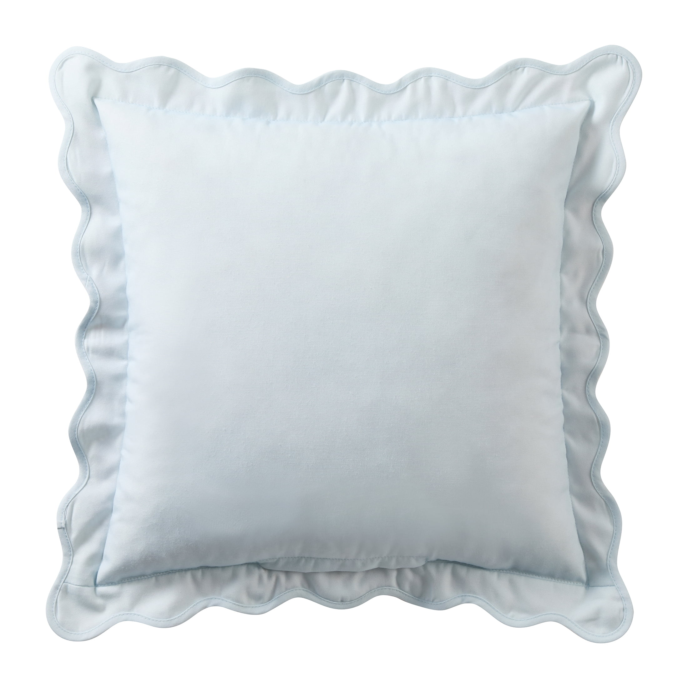 My Texas House Blue Floral Scallop Outdoor Pillow, 18 in x 18 in