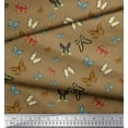 thumbnail image 2 of Soimoi Brown Cotton Duck Fabric Colorful Butterfly Printed Fabric 1 Yard 56 Inch Wide, 2 of 3