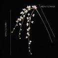 thumbnail image 2 of Crystal Christmas Tree Picks with Pearl and Acrylic Flower, Set of 3, Gold Wire Hobby, for Wedding and Party Table Decor, Artificial Flower Stems, 2 of 3