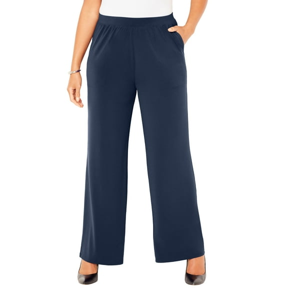 Catherines Women's Plus Size Petite Dream Drape Pull-On Knit Pant