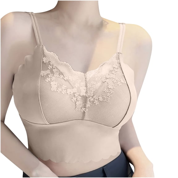Under $10 Summer Push Up Bras for Women No Underwire Full Coverage Wireless Lace Underwear Bralettes Everyday Bra for Women L-XL