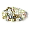 Colored Pearl Glass Bead Assortment, Silver, Gold and Pink, 573 Pieces, 12 oz - Model 36402