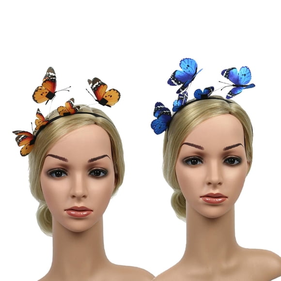 Diadema de mariposas Fernando 2 Piezas Accesorios para el Cabello naranja azul Diadema de boda
