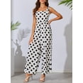 thumbnail image 5 of Lovito Women's Casual Polka Dot Spaghetti Strap Wide Leg Jumpsuit For Daily, 5 of 7