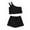 Black, variant on LNMQLPDBS Baby Sets for Girls Solid Color Pullover Sleeveless Ribbed One Shoulder Crop Top & Shorts 2pcs Outfifts Casual Sports Running Dance Set Toddler Girl Gifts 12 Month Girl Clothes