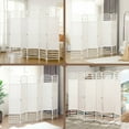 thumbnail image 3 of Resenkos 6-Panel Folding Room Divider - Portable Wave Fiber Privacy Screen Partition, for Home Office, White, 3 of 8