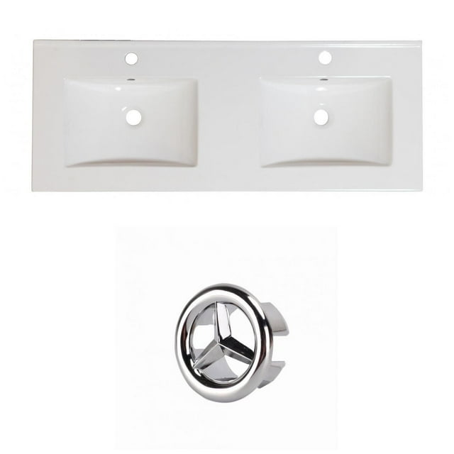 American Imaginations 35.5-in. W 3H4-in. Ceramic Top Set In White Color AI-20938