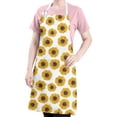 thumbnail image 5 of White Small Sunflower Pattern Apron-Garden Aprons for Women with Pockets-Cotton Linen Waterproof Kitchen Cooking Gardening Aprons Adjustable for Kitchen,Cooking,BBQ and Salon 33x27 Inch, 5 of 7