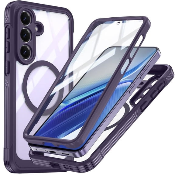 For Samsung Galaxy S26 FE 5G 6.7" Magnetic Cover Full Body Shockproof Phone Case,Purple,For Galaxy S26 FE 5G