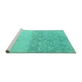 thumbnail image 2 of Ahgly Company Machine Washable Indoor Rectangle Abstract Turquoise Blue Modern Area Rugs, 2' x 5', 2 of 4
