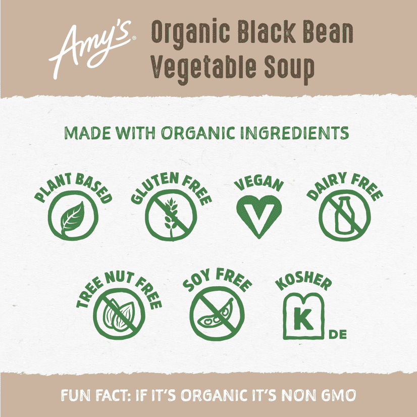 Buy Amy's Organic Black Bean Vegetable Soup, Vegan, Low Fat, 14.5 oz