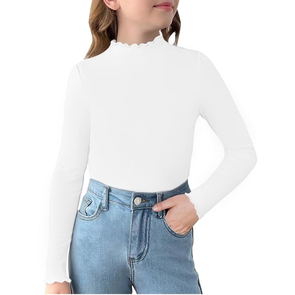 HIPYLO Girls Tops Size 14 Graphic Tees for Teens Girls Cute Graphic Kids White T Shirt Toddler T Shirts Clothes for 7 Year Old Girls Clothes Teen, White 7-8 Years