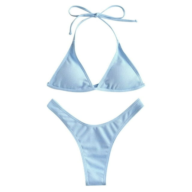 Women‘s Two Piece Swimsuit Swimsuits Push Up Halter High Neck Bathing Suit Tops