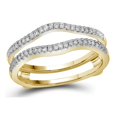 thumbnail image 1 of 14kt Yellow Gold Womens Diamond Ring Guard Wrap Solitaire Band Enhancer 1/4 Cttw, 1 of 1