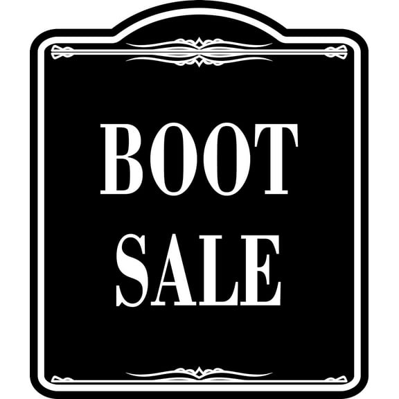 Boot Sale BLACK Aluminum Composite Sign, 8.5"x10"
