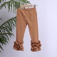 thumbnail image 5 of LYMAYTER Kids Baby Girls Legging Pants Infant Spring Fall Winter Solid Colour Lace Pants Toddler Cotton Casual Trousers for 3 Months-6 Years, 5 of 10