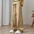 thumbnail image 2 of sususu Sweatpants Men Open Bottom,Men's Straight Leg Loose Fit Wide Leg Casual Trousers for Autumn and Summer Seasons Comfortable Sports Style Daily Wear,Khaki,XXXXL, 2 of 5