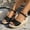 Black, variant on Platform Wedge Sandals for Women, Ankle Strap Party Open Toe Non-slip Summer Espadrilles Khaki Size 7.5