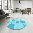 thumbnail image 3 of Ahgly Company Indoor Rectangle Patterned Bright Turquoise Blue Area Rugs, 2' x 4', 3 of 6