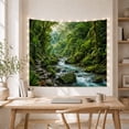thumbnail image 5 of Tropical Rainforest Waterfall in Misty Mountains, Serene Boho for Nature Lovers, Forest Stream Scenery Wall Decor, Housewarming Gift, Tapestry Wall Hanging for Living Room and Bedroom, 5 of 7