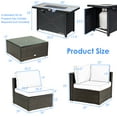 thumbnail image 3 of Costway 6PCS Patio Furniture Set Rattan Cushioned Gas Fire Pit Table Turquoise, 3 of 10