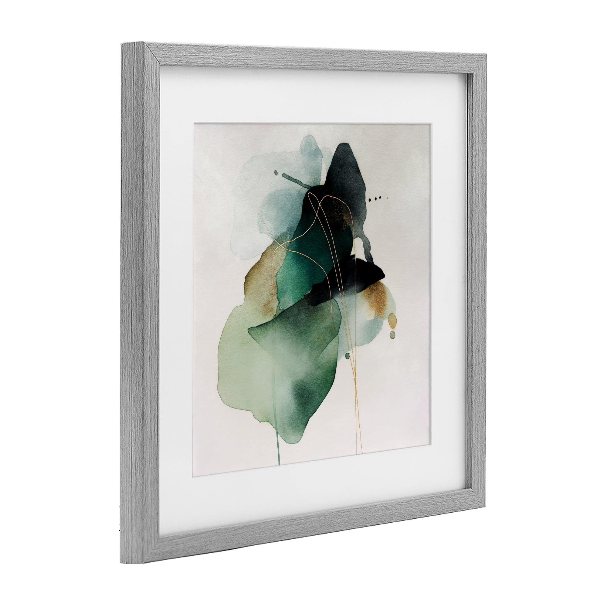 Stupell Industries Fluid Emerald Cascade Gray Framed Print Under Glass, design by Svetlana Aleynikova