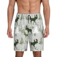 thumbnail image 3 of Lsque green plaid Moose tree Mens Sleep Pajama Shorts,Short Pajama Pants, Cotton Ultra-Soft Knit-4X-Large, 3 of 9