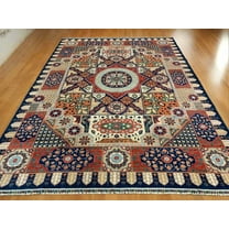 Navy Blue Mamluk 10X14 Handmade Wool Rug # 11359