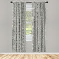 thumbnail image 4 of Ambesonne Geometric Window Curtains, Maze-Like Symmetric Lines, Each 28" W x 63" L, Dark Grey and Eggshell, 4 of 4