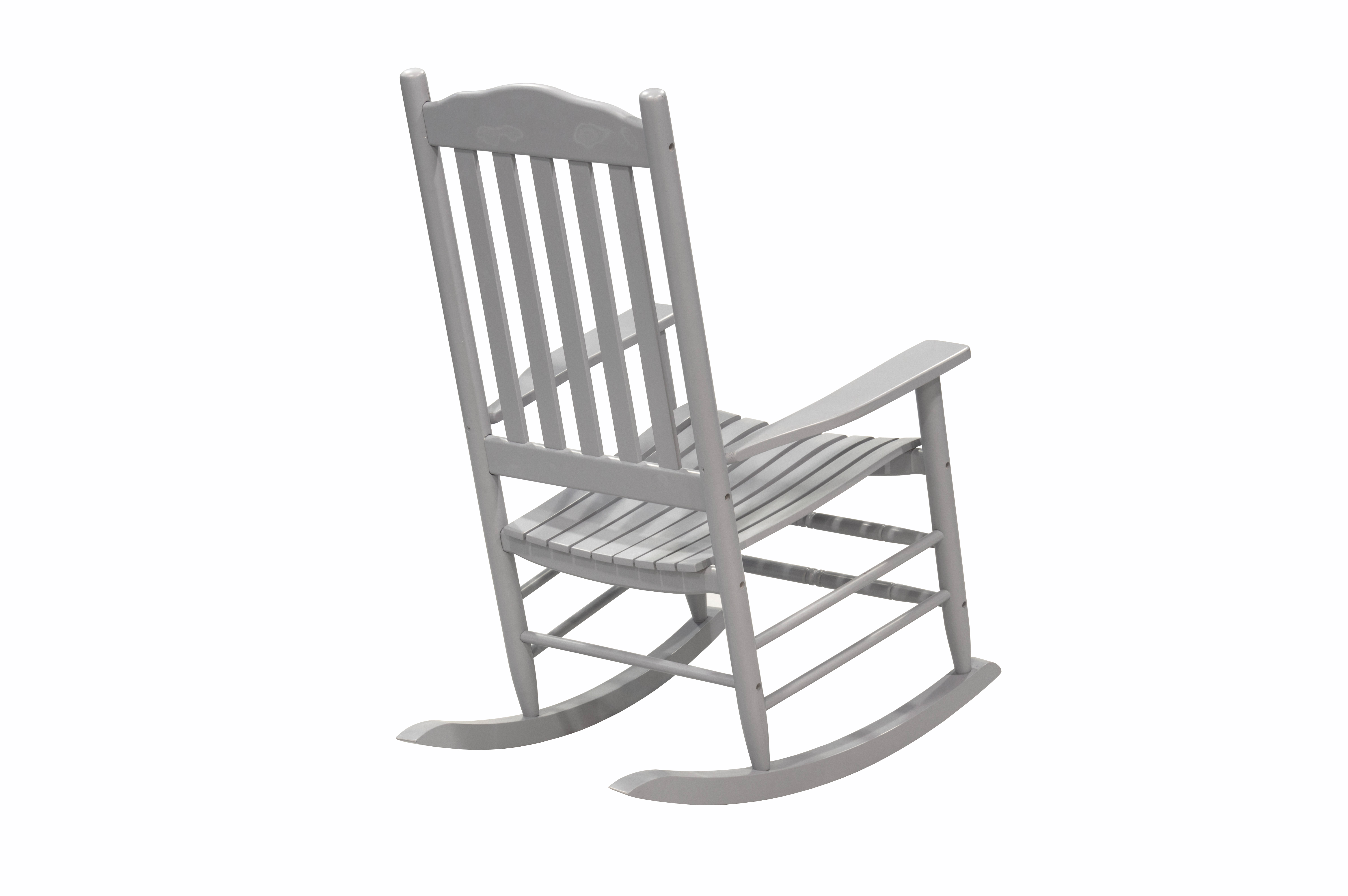Outdoor Patio Garden Furniture 3-Piece Wood Porch Rocking Chair Set, Weather Resistant Finish, 2 Rocking Chairs and 1 Side Table - Gray - image 3 of 11