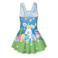 thumbnail image 5 of Uourmeti Easter-Themed Cartoon Bunny & Eggs Skirted One-Piece Swimsuit for Girls - Quick Dry, Stretchy Beach Swim Dress for Pool & Vacation, 5 of 8