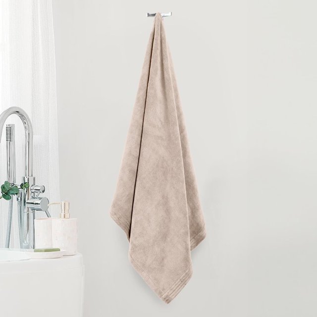 Toalla de Baño de Microfibra Súper Suave | Absorción máxima y Secado Extra rápido | Bath Towel (Capibara (Café), 1/2 BAÑO)
