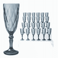 thumbnail image 1 of Juego 24 Copas de Vidrio Cristal para Champaña Vino Agua Color Azul Cobalto, 1 of 6