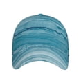 thumbnail image 2 of Yiaed Teal Turquoise Fluid Stripes Print Cap Adjustable Size for Running Workouts and Outdoor Activities All Seasons, 2 of 5