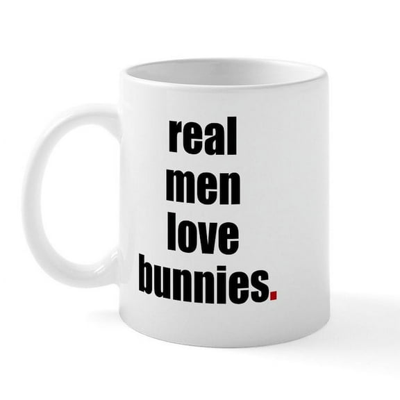 CafePress - Real Men Love Bunnies Mug - 11 oz Ceramic Mug - Novelty Coffee Tea Cup