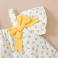 thumbnail image 6 of Kucnuzki 3T Baby Girl Summer Outfits Shorts Sets 4T Fly Sleeve Small Floral Prints Square Neck Camisole Peplum Tops Elastic Shorts 2PCS Set Yellow, 6 of 9