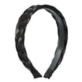 thumbnail image 1 of 1 pieza de 1.18 pulgadas de ancho, cabello sintético, diadema trenzada, aro para el cabello para mujeres y niñas, negro, 1 of 7