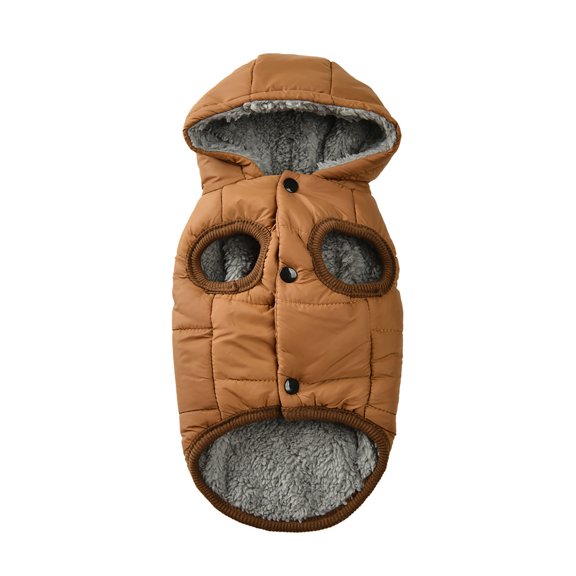 YIFAEUX Dogs Thermal Hoodie Fleece Lined Dog Jacket with Hood Button Closure Warm Puppy Winter Coat for Small Medium Dogs