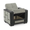 thumbnail image 3 of Ottomanson Convertible Accent Chair Chenille Modern Sleeper Armchair with Storage, Gray, 3 of 5