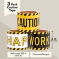 thumbnail image 3 of Construction Birthday Party Supplies Tape - 3 Rolls, 3 in x 100 Ft, Black, Yellow & White - Birthday Caution & Construction Tape Roll for Party Decorations, 3 of 4