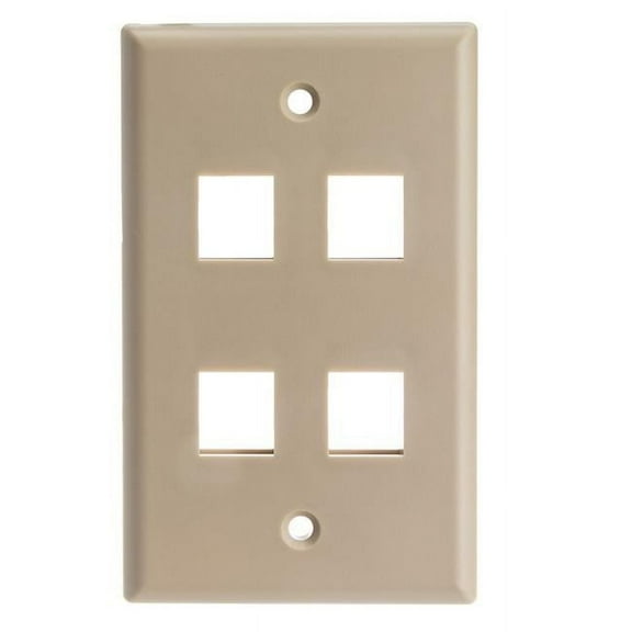 Cable Wholesale 302-3D-W 3 Hole for Keystone Jack & Decora Wall Plate Insert - White