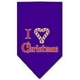 thumbnail image 2 of Heart Christmas Screen Print Bandana Purple Small, 2 of 2