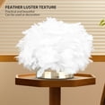 thumbnail image 3 of Lámpara de Mesa de Plumas Luz Moderna Pluma de Ganso Clásico Decorativo Atenuación Continua Carga USB Control Táctil Lámpara de Mesita de Noche LED para Dormitorio Café ANGGREK Otros, 3 of 8