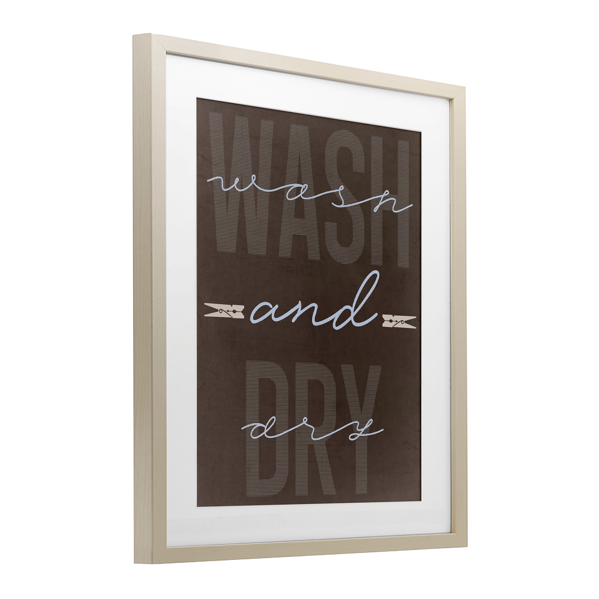 Wash And Dry Brown Birch Framed Print Under Glass, design by Marcus Prime