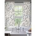 thumbnail image 2 of Navy Blue Leaves Sheer Curtains 72 Inch Length 2 Panels Set Window Treatments, Vintage Summer Botanical Farmhouse Rustic Rod Pocket Semi Curtains for Living Room/Bedroom/Kitchen Décor, 104"W x 72"L, 2 of 7