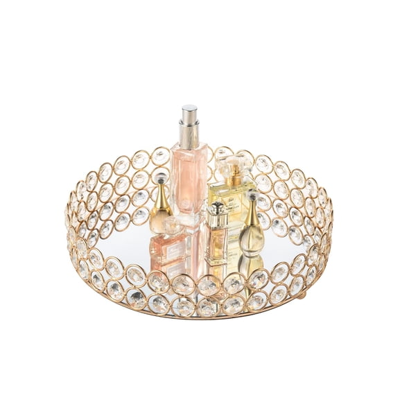 Bandeja de perfume de cristal Feyarl, organizador de maquillaje y cosméticos